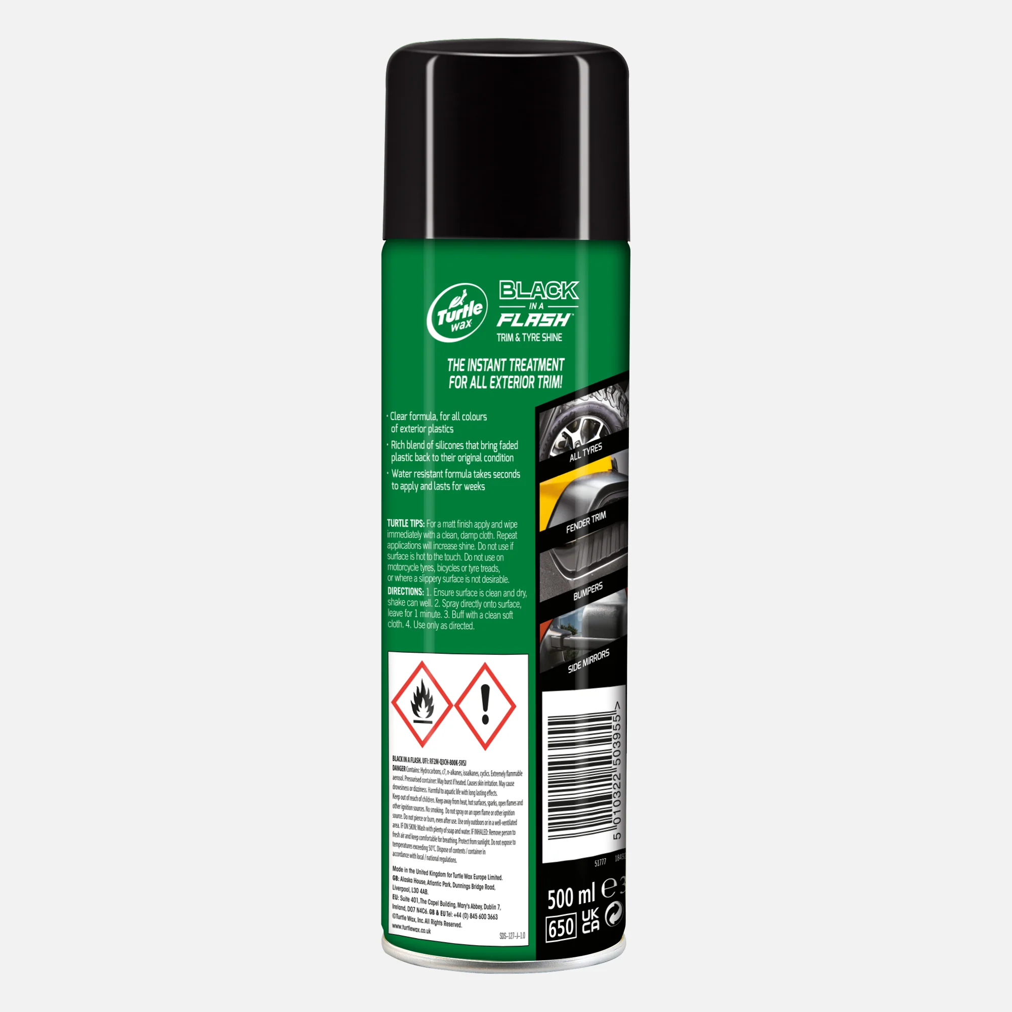 Black in a Flash® Trim & Tyre Shine, 500ml - Image 4