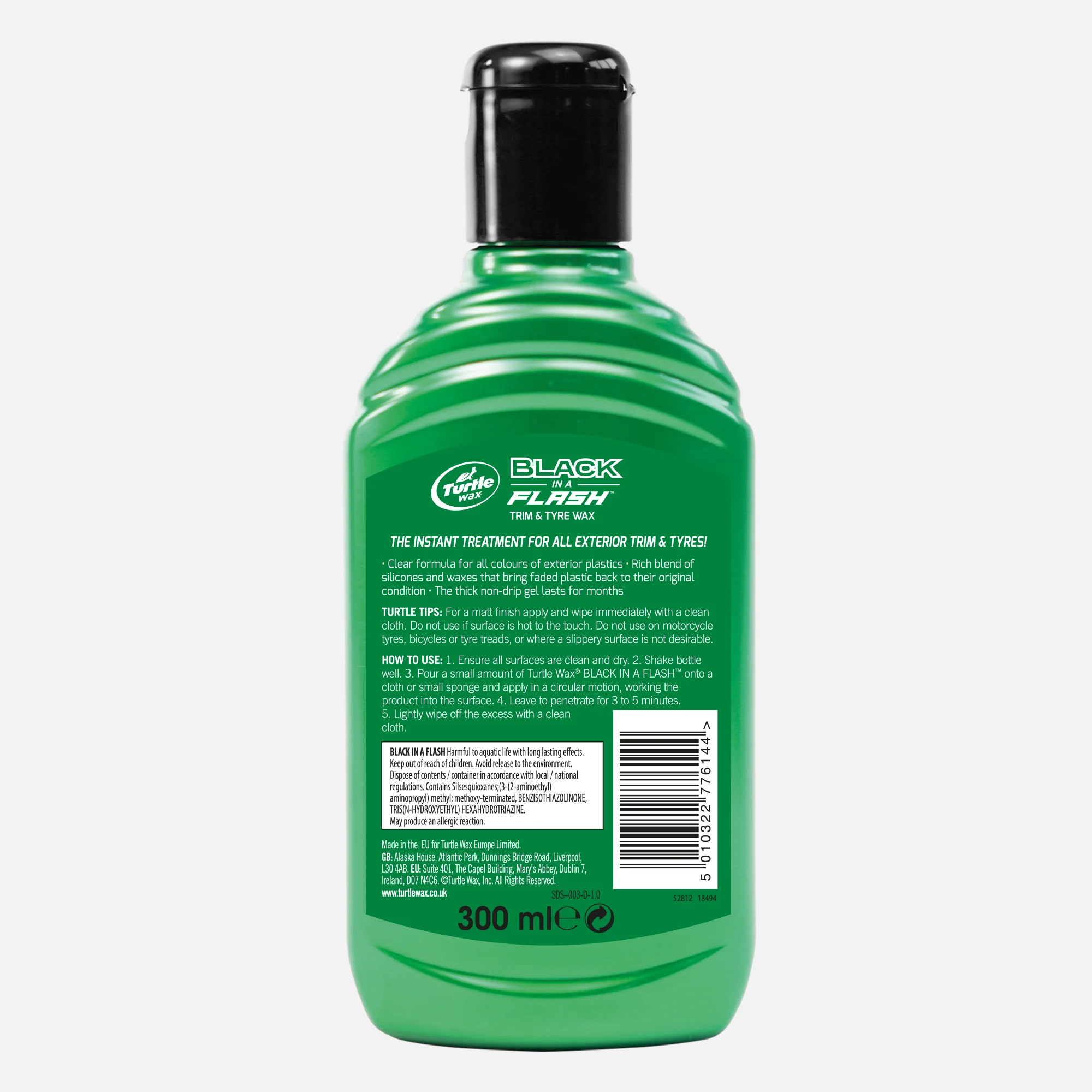 Black in a Flash Trim & Tyre Wax, 300ml - Image 4