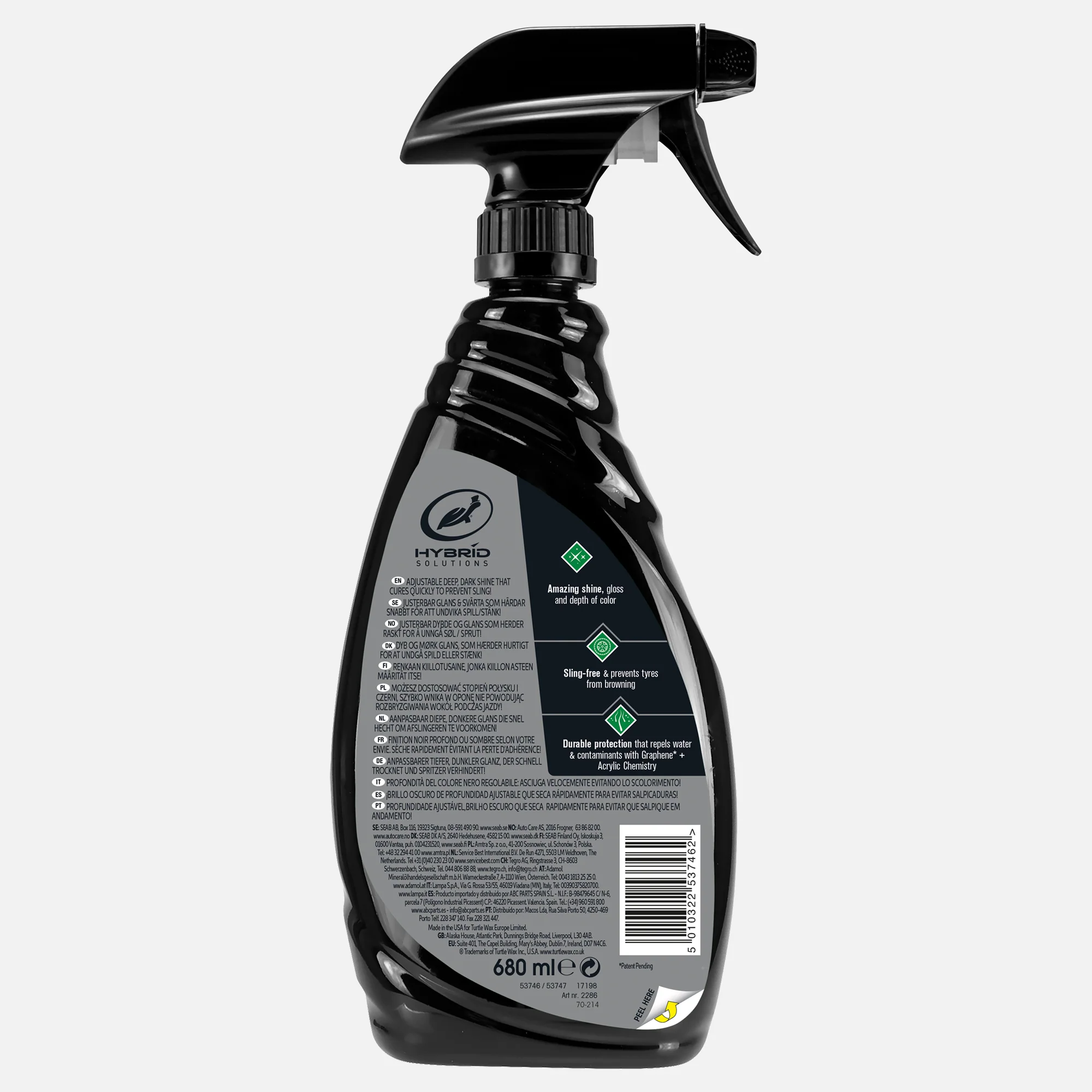 Hybrid Solutions Graphene Acrylic Tyre Shine Spray Coating, 680ml - Image 7